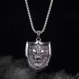 DIVASTRI Stainless Steel King Of Lion Shaped Pendant With Chain-image-36