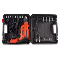 Agaro Electric Impact Drill 13mm, 850 W, 2800 RPM with Auto Chuck in, 17 Accessories Red - Black-35