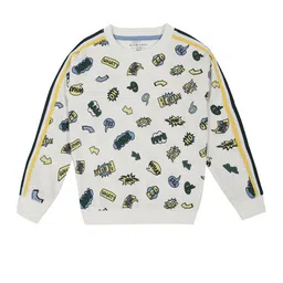 PLUM TREE Boys Conversational Printed Pure Cotton Sweatshirt-image-35