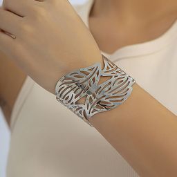 StyleCast x Revolte Women Handcrafted Silver-Plated Cuff Bracelet-20