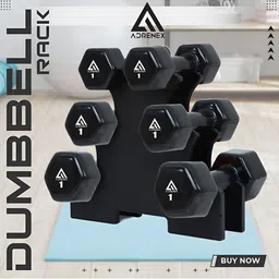 ADRENEX Set Of 6 Fixed Weight Dumbbells -6 Kg-21
