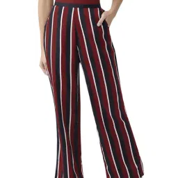 Style Quotient Wine & Navy Striped Trousers-52