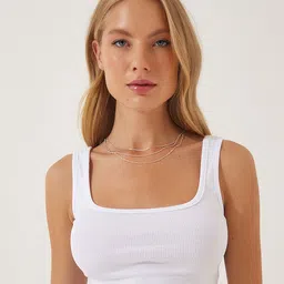 Happiness istanbul Square Neck Sleeveless Cotton Crop Top-image-14