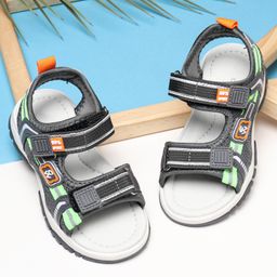 Cute Walk By Babyhug Velcro Closure Sandals- Grey-image-67