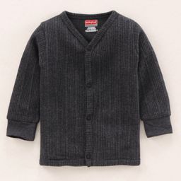 Babyhug Full Sleeves Thermal Set Solid- Dark Grey-image-116