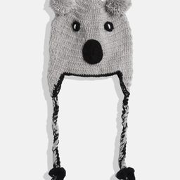 MayRa Knits Hand Knitted Bear Detail Cap - Grey-picture-15