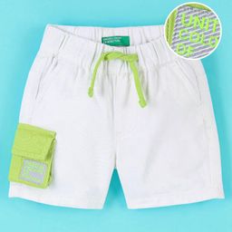 UCB Cotton Woven Knee Length Shorts with Side Pocket - White-image-50