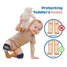 Babymoon Designer Baby Kneepads for Protection Knee Pads for Crawling, Anti-Slip Safety Protector - Lion Darkblue-26