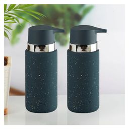Kookee Ceramic Soap Dispenser handwash Pump for Bathroom, Set of 2, Blue (11000)-250 ml-image-12