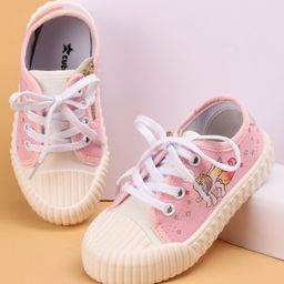 Cute Walk by Babyhug Lace Up Causal Shoes With Unicorn Print - Pink-image-58