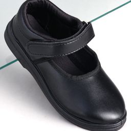 Pine Kids Solid School Shoes with Velcro Closure - Black-image-20