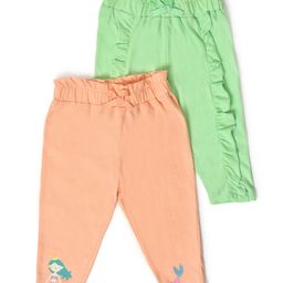 Mi Arcus Cotton Pack Of 2 Mermaid Printed Pajamas - Peach & Green-image-92