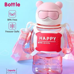 fab n funky Bear Shape Leak Proof Sipper Bottle Pink - 800 ml-picture-9