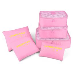 Awestuffs Set of 6 Travel Luggage Organizer Packing Cubes, Laundry Bags & Digital Pouch, Luggage Compression Pouches-3