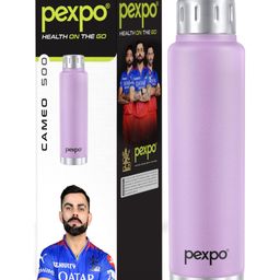 Pexpo Cameo Pro ISI Certified Hot & Cold 500ml Stainless Steel Water Bottle|Orchid Purple| Vacuum Insulated| Leak Proof & BPA Free| Screw Cap| Office, School, Gym, & Travelling| Limited RCB Edition-image-72