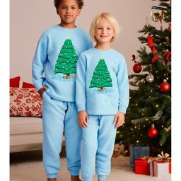 Cherry Crumble By Nitt Hyman Knit Full Sleeves Tree Patch Embroidered Sweatshirt & Joggers Set - Sky Blue-picture-37