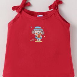 Tango Single Jersey Knit Sleeveless Slip With Girl Print - Red-image-41