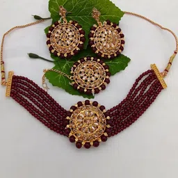 Anouk Women Maroon Jewellery Set-image-74