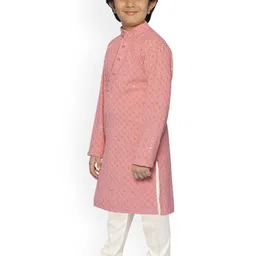 SG YUVRAJ Boys Embroidered Regular Sequinned Kurta with Pyjamas image 2