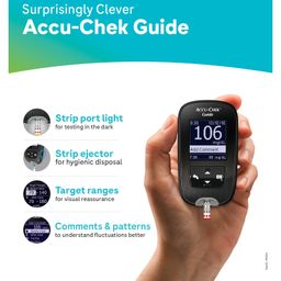 Accu-Chek Guide Blood Glucose Meter with Bluetooth Connectivity | Glucometer Kit with FREE 10 Strips + 10 Lancets + 1 Lancing Device For Accurate Blood Sugar Testing image 3