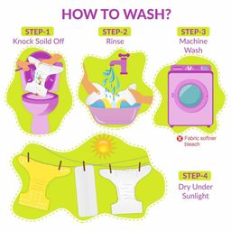 Sparkle Joy Free Size Reusable Cloth Diaper Without Insert Pack Of 7 - Multicolor image 4