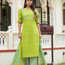 IKRASS Women Floral Printed Regular Kurta with Trousers & With Dupatta-picture-26