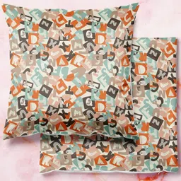 ArtzFolio Multicoloured Set of 2 Velvet Square Cushion Covers-44