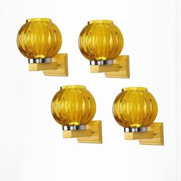 Somil Premium Designer Glass Wall / Night Lamp Elegant & Stylish Dcor Accent for Modern Interiors, color- Yellow Size- 22.5 X 32 X 26.5 CM-image-71