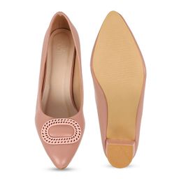 SHUZ TOUCH Closed Back Block Pumps With Bows image 4