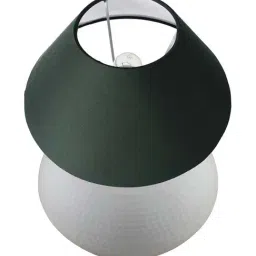Homesake White Hammered Pitcher Table Lamp With Green Cone Shade (Bulb Included) - Set of 1 image 3