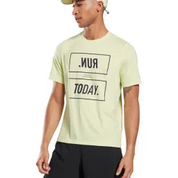 Reebok OSR SS AC TEE Yellow Slim Fit Printed Sports T-Shirt-image-27