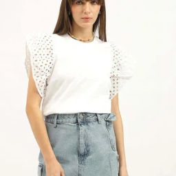 United Colors Of Benetton White Pure Cotton Regular Fit Embroidered Top-picture-39
