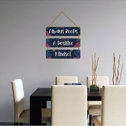 WallDaddy Navy Blue & White Printed Wooded Wall HangingDecor-image-61