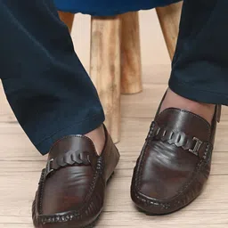 Prolific Men Brown Solid Formal Loafers-picture-43
