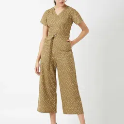 Miss Chase Khaki & White Printed Jumpsuit-picture-14