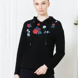 Van Heusen Black Full Sleeves Hooded Sweatshirt-image-39