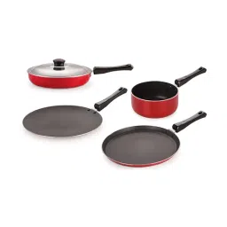 Nirlon Non-Stick Red Aluminium Cookware Essential Combo Set-14