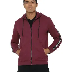 Allen Solly Maroon Regular Fit Hooded Sweatshirt-image-28