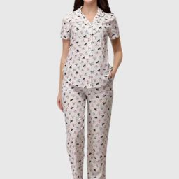 Soie Grey Printed Pajama Set-image-47