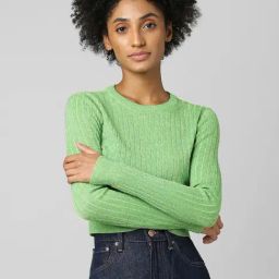 Only Green Striped Pullover-image-30