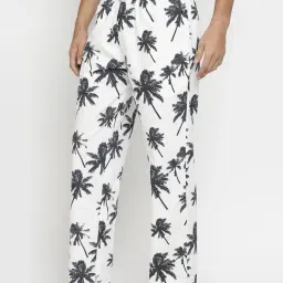Underjeans White Cotton Regular Fit Printed Pyjamas-image-24