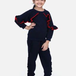 LilPicks Kids Navy Regular Fit Full Sleeves Sweatshirt Set-picture-6