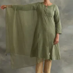 Folksong By W Green Cotton Chequered Dupatta-picture-11
