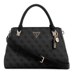 Guess Coal Logo Printed Noelle Luxury Satchel Bag-image-9