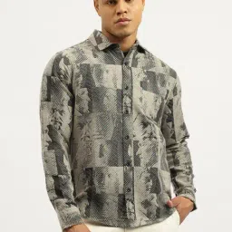 United Colors of Benetton Beige Regular Fit Face Print Shirt-picture-3