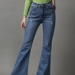 SHOWOFF Blue Solid Mid Rise Jeans-image-34