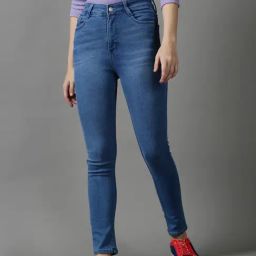 SHOWOFF Blue Solid Mid Rise Jeans-image-30