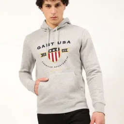 GANT Grey Slim Fit Embroidered Hooded Sweatshirt-picture-44