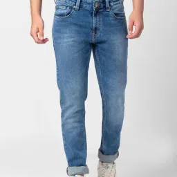Spykar Light Blue Cotton Slim Fit Jeans-picture-24