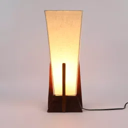 Tucasa TC-91 35.56 cm (14 Inch) Off white Print Table Lamp with Wooden Base-4